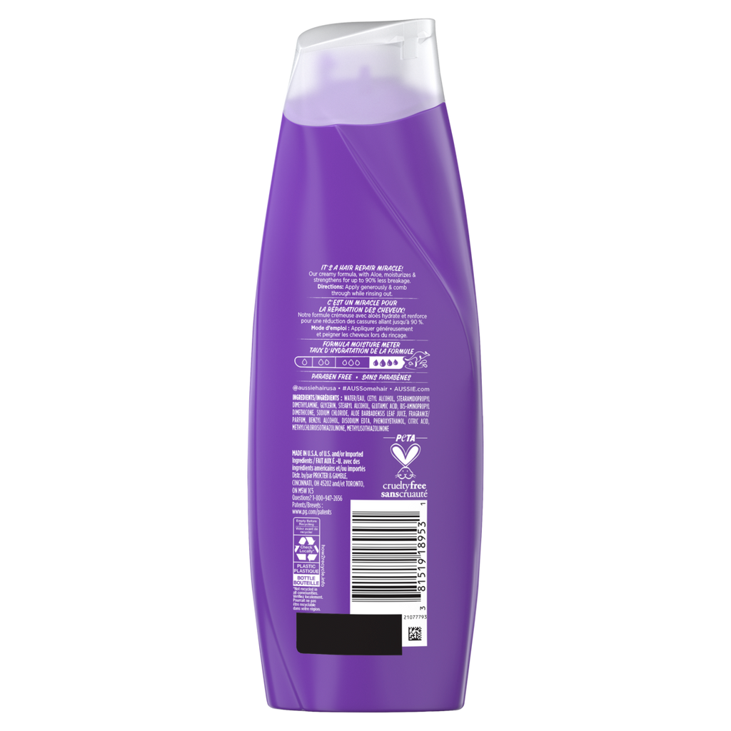 Aussie Miracle Repairer Conditioner With Aloe For All Hair Types Paraben Free - 12.1oz/6pk