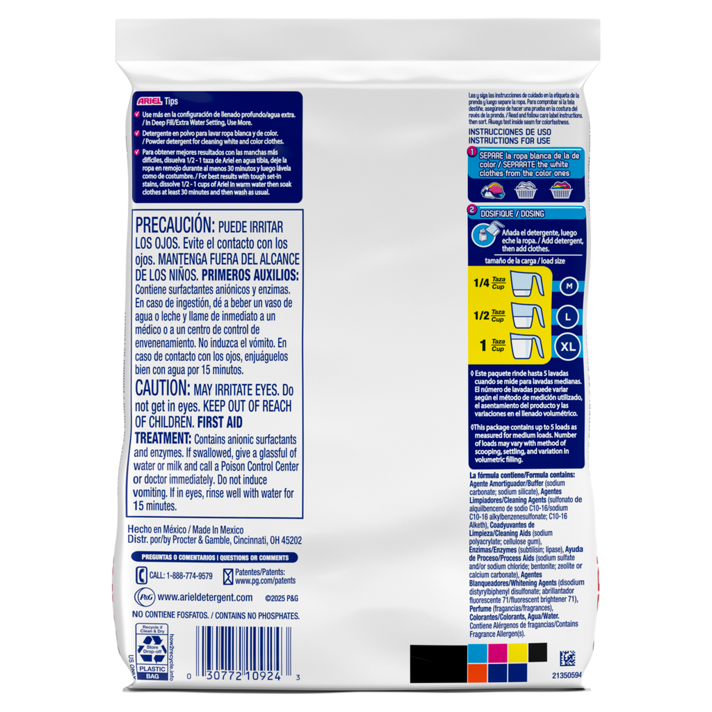 Ariel Powder Laundry Detergent Original Scent 0.25kg 5 Loads - 8oz/48pk