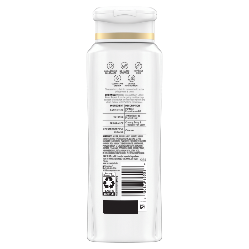 Pantene Smooth & Sleek 72 HR Smoothness Shampoo - 12oz/6pk