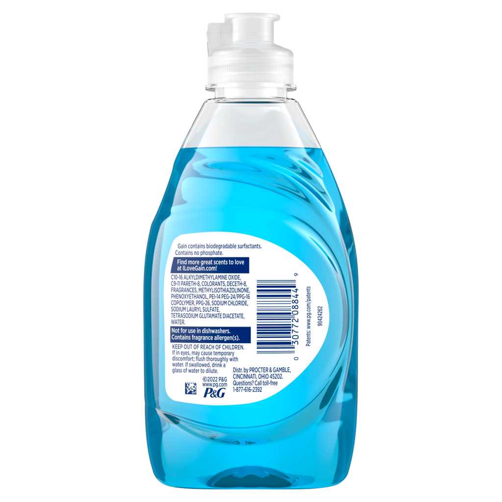 Gain Ultra + Bleach Alternative Dish Soap Dishwashing Liquid Honey Berry Hula - 8oz/12pk