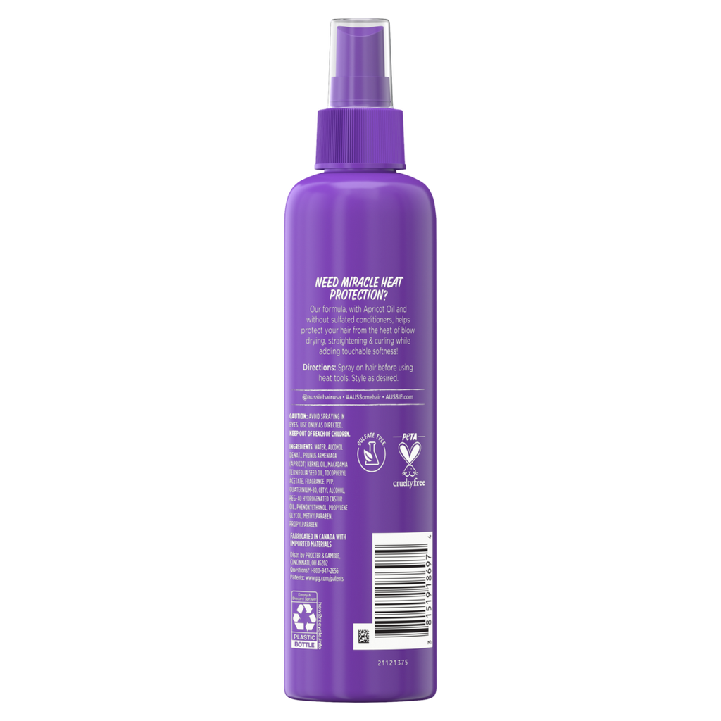 Aussie Total Miracle Heat Protecting Spray For All Hair Types - 8.5oz/12pk