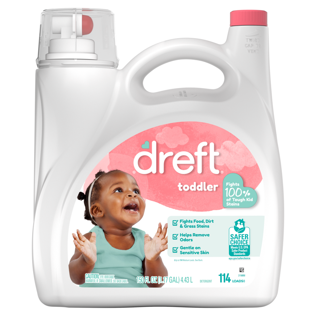 Dreft Stage 2 Active Baby Liquid Laundry Detergent Helps Remove 99% Of Baby Food Stains Hypoallergenic 114 Loads - 150oz/4pk