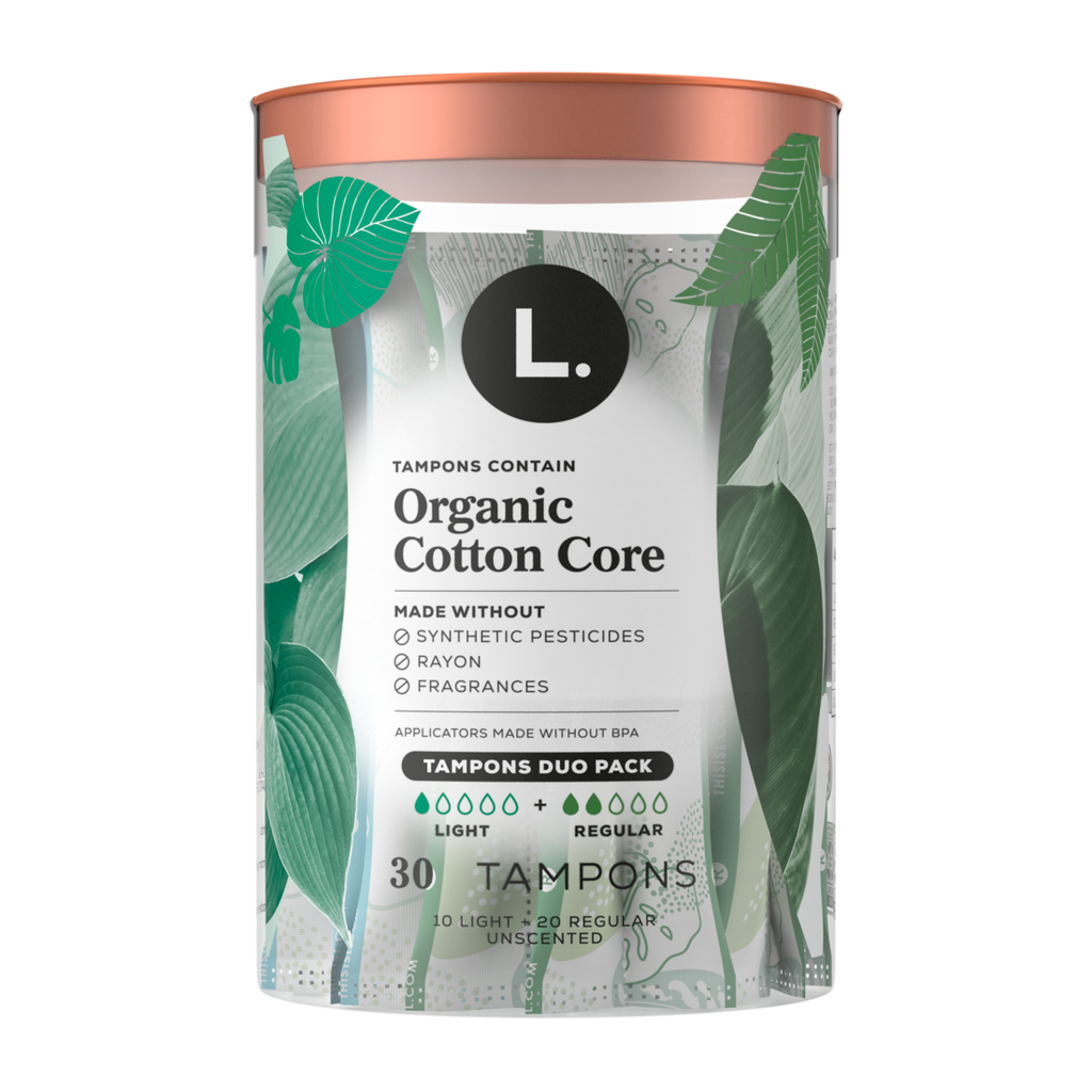 L. Tampons Made With Organic Cotton Light/Regular Absorbency Multipack - 30ct/8pk