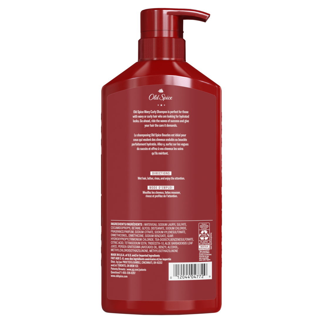 Old Spice Wavy Curly Shampoo For Men Healthier Fuller More Moisturized Looking Hair Tangle-Free Formula - 21.9oz/4pk