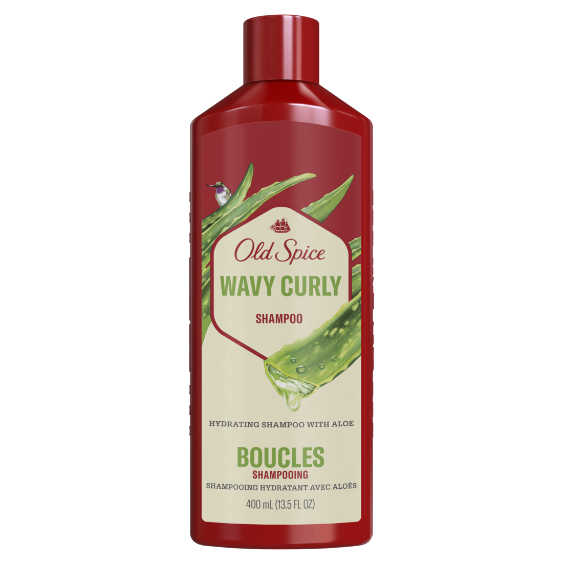 Old Spice Wavy Curly Shampoo For Men Healthier Fuller More Moisturized Looking Hair Tangle-Free Formula - 13.5oz/6pk
