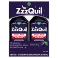 Zzzquil Liquid Max Strength Pain Reliever Nighttime Sleep Aid Liquid Acetaminophen 1000Mg Diphenhydramine 50Mg Hci Non-Habit Forming Midnight Berry Flavored 2 Pack - (2x12)oz/3pk