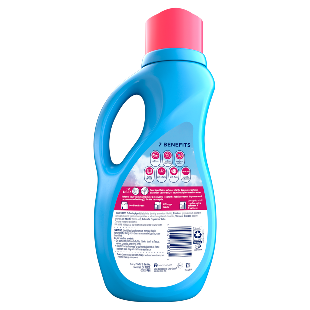 Downy Soft 2-in-1 Soft And Fresh Liquid Fabric Softener April Fresh 60 Loads Fabric Conditioner Liquid Provides Softness And Freshness For Fabrics - 44oz/6pk