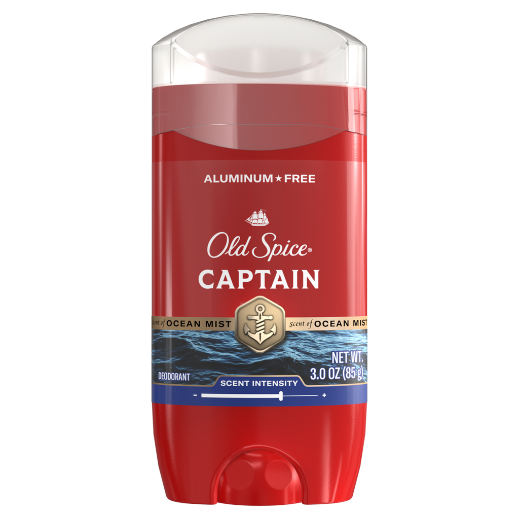 Old Spice Red Collection Deodorant For Men Captain Scent Aluminum Free Long-Lasting Fragrance - 3oz/12pk