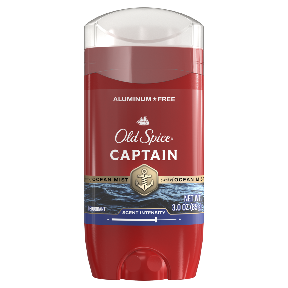 Old Spice Red Collection Deodorant For Men Captain Scent Aluminum Free Long-Lasting Fragrance - 3oz/12pk