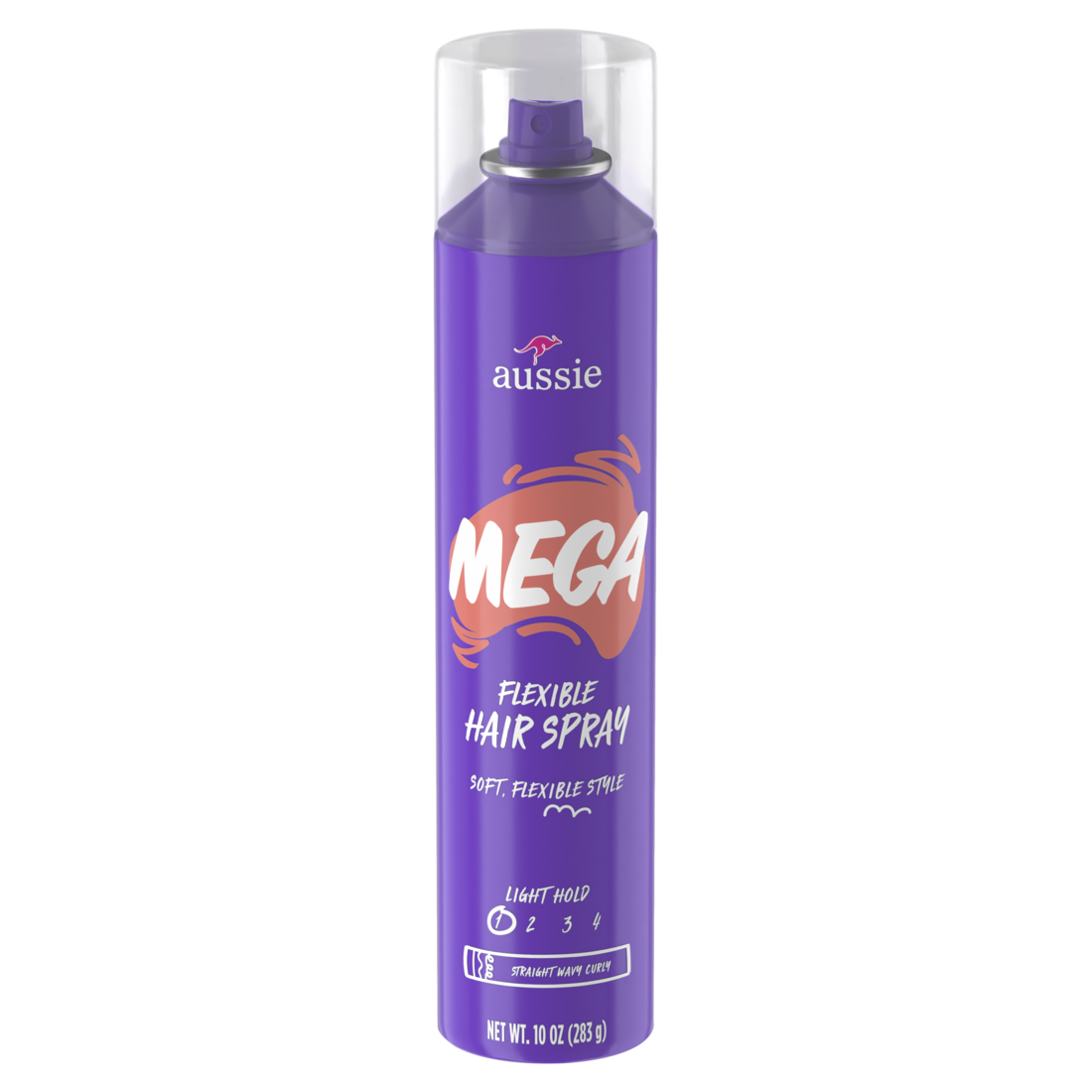 Aussie Mega Flexible Hair Spray For Curly Hair Straight Hair And Wavy Hair - 10oz/12pk