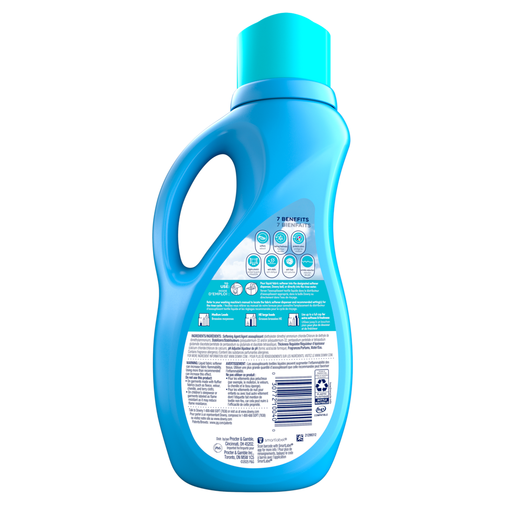 Downy Soft 2-in-1 Soft And Fresh Liquid Fabric Softener Cool Cotton 60 Loads Fabric Conditioner Liquid Provides Softness And Freshness For Fabrics - 44oz/6pk