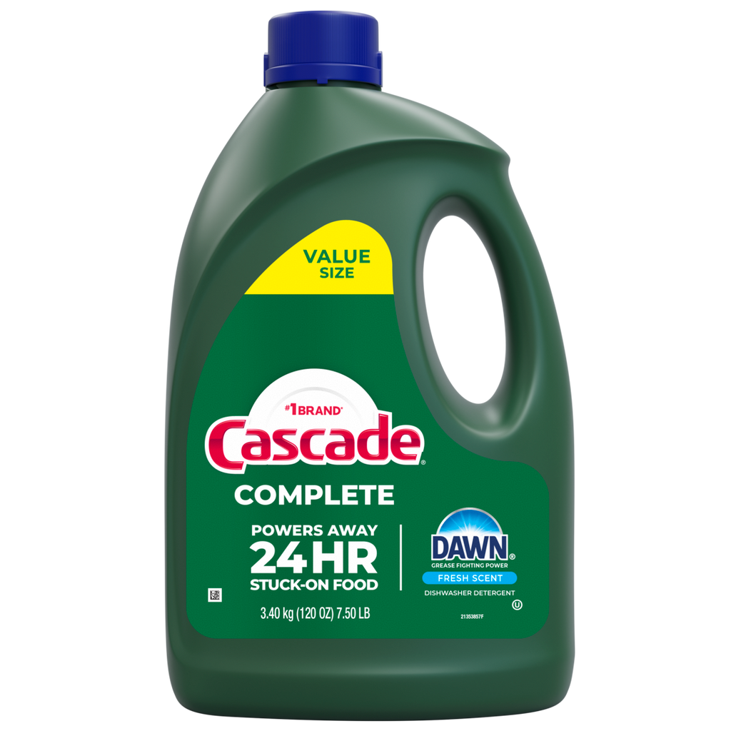 Cascade Complete Dishwasher Detergent Liquid Gel Dish Detergent Dishwasher Soap Fresh - 120oz/3pk