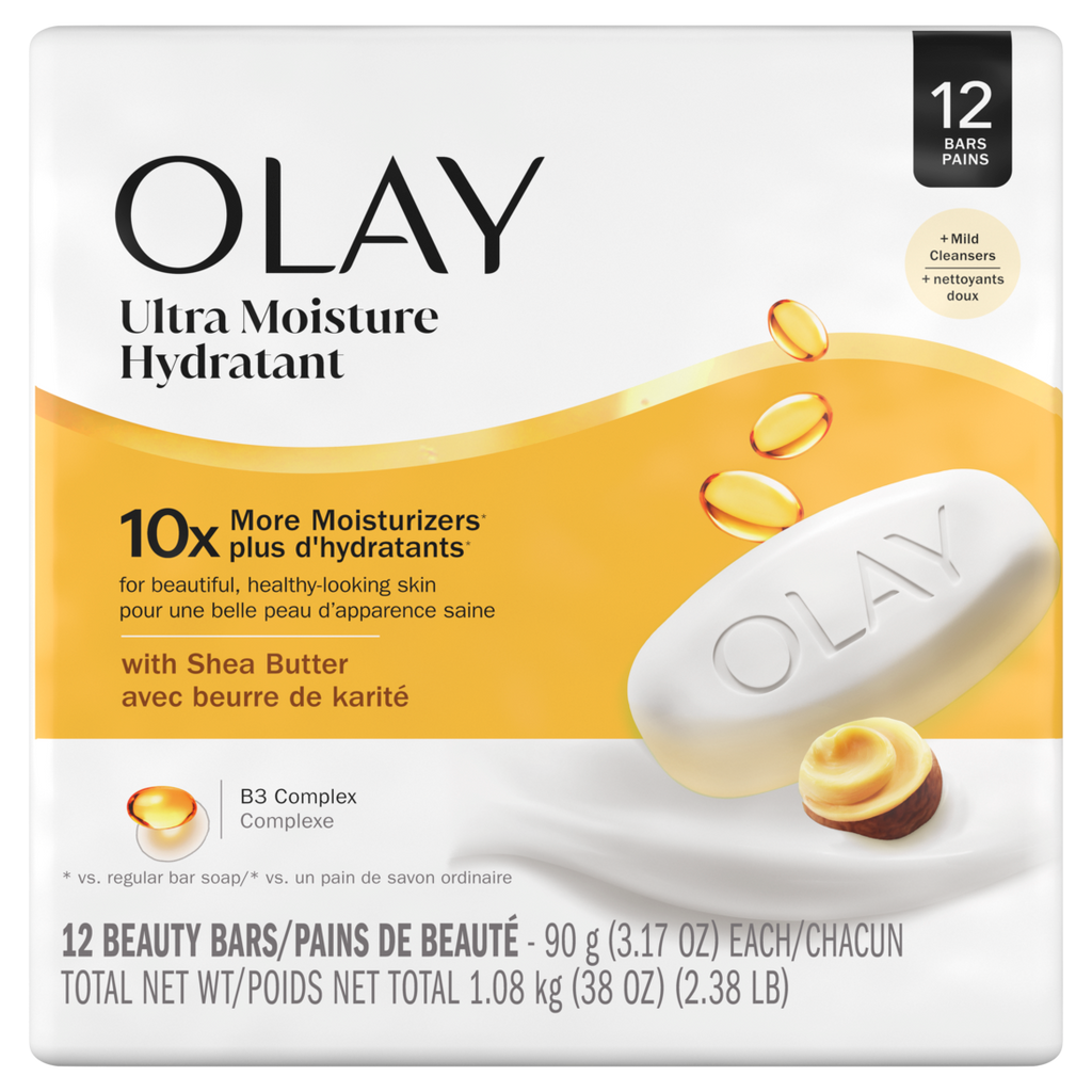 Olay Ultra Moisture Shea Butter Beauty Bar With Vitamin B3 Complex - (12x3.17)oz/4pk