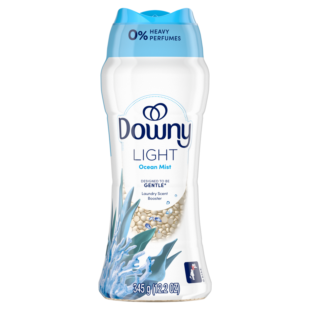 Downy Light Laundry Scent Booster Beads Ocean Mist Scent In-Wash Fabric Beads Designed To Be Gentle With A Light Boost Of Scent No Heavy Perfumes - 12.2oz/4pk