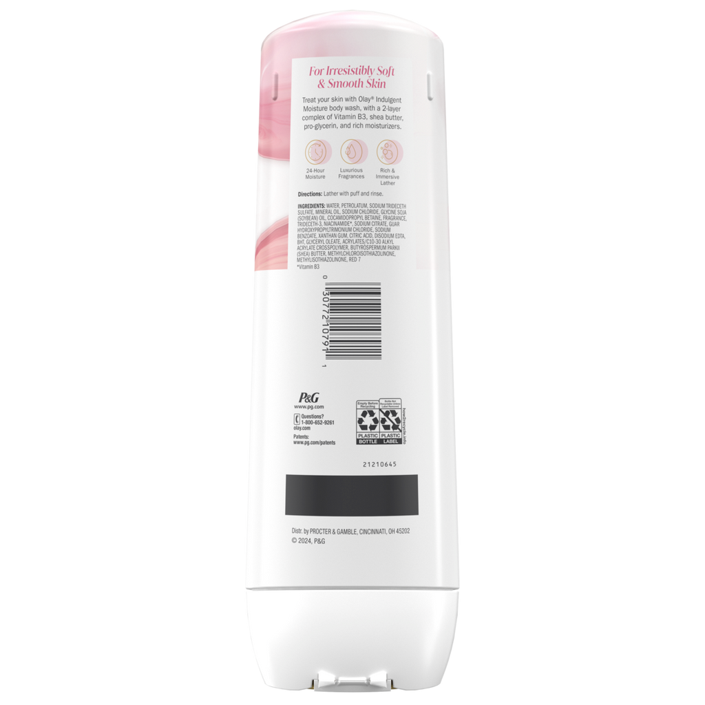 Olay Indulgent Moisture Body Wash Infused With Vitamin B3 Notes Of Rose And Cherry Creme - 20oz/4pk