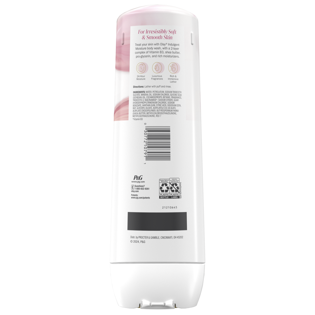 Olay Indulgent Moisture Body Wash Infused With Vitamin B3 Notes Of Rose And Cherry Creme - 20oz/4pk