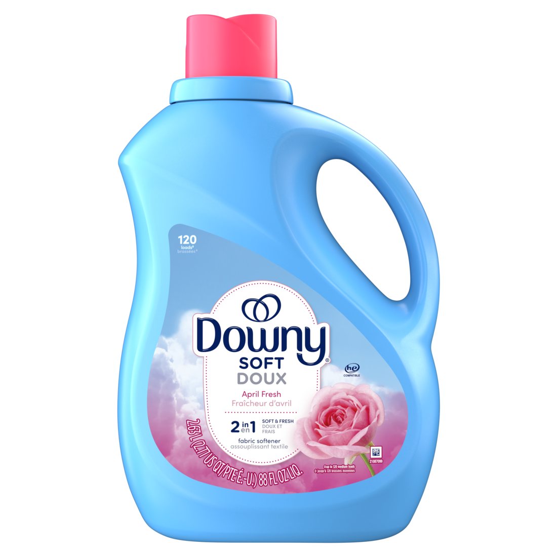 Downy Soft 2-in-1 Soft And Fresh Liquid Fabric Softener April Fresh 120 Loads Fabric Conditioner Liquid Provides Softness And Freshness For Fabrics - 88oz/4pk