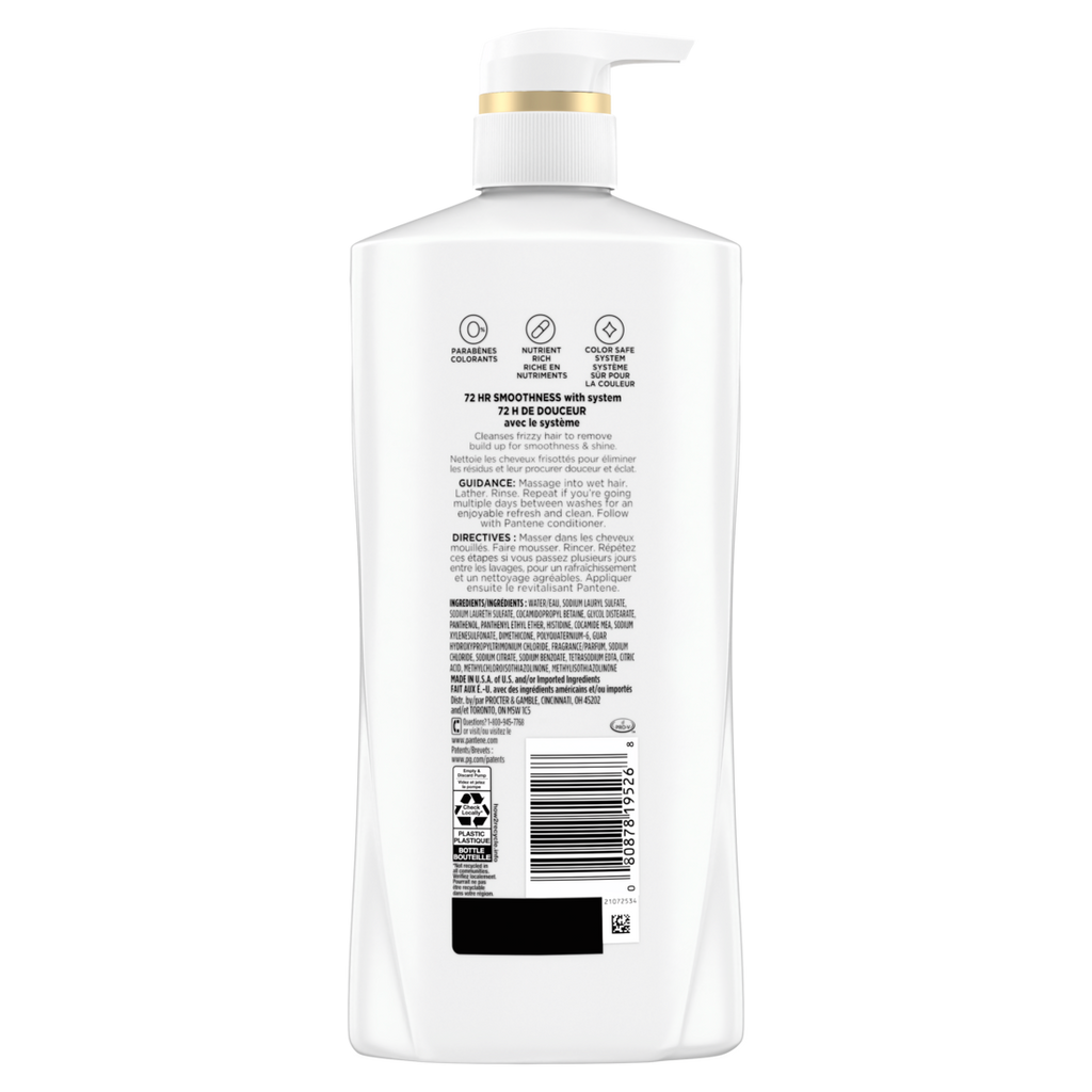 Pantene Smooth & Sleek 72 HR Smoothness Shampoo - 27.7oz/4pk