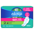 Always Ultra Thin Feminine Pads With Wings For Women Size 2 Long Super Absorbency Unscented - 20ct/6pk