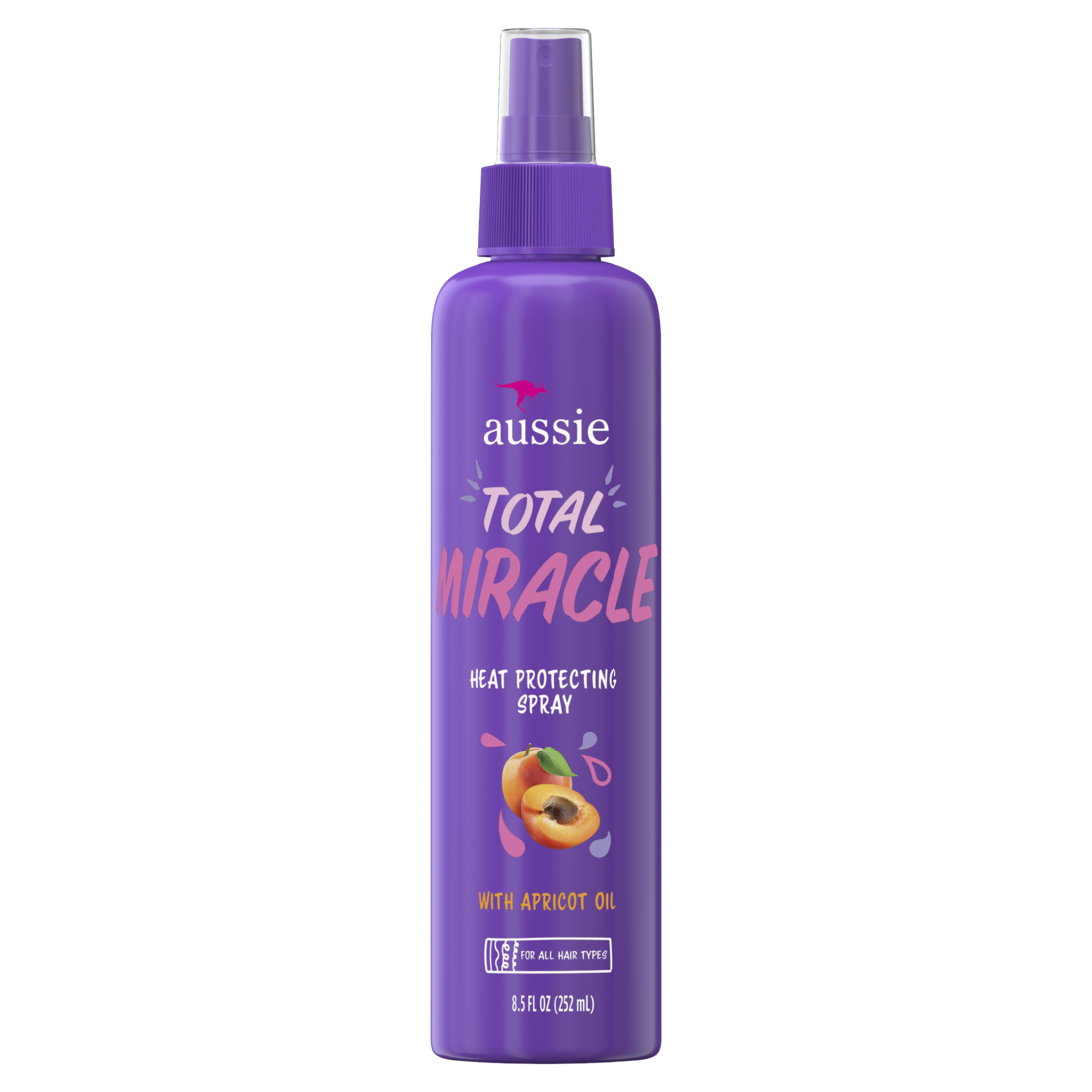 Aussie Total Miracle Heat Protecting Spray For All Hair Types - 8.5oz/12pk