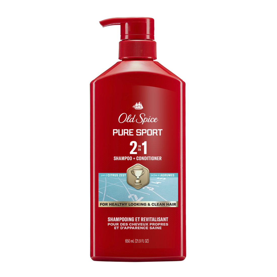 Old Spice Pure Sport 2-in-1 Shampoo And Conditioner For Men Healthier Fuller More Moisturized Looking Hair - 21.9oz/4pk