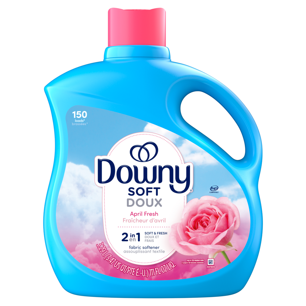 Downy Soft 2-in-1 Soft And Fresh Liquid Fabric Softener April Fresh 150 Loads Fabric Conditioner Liquid Provides Softness And Freshness For Fabrics - 111oz/4pk