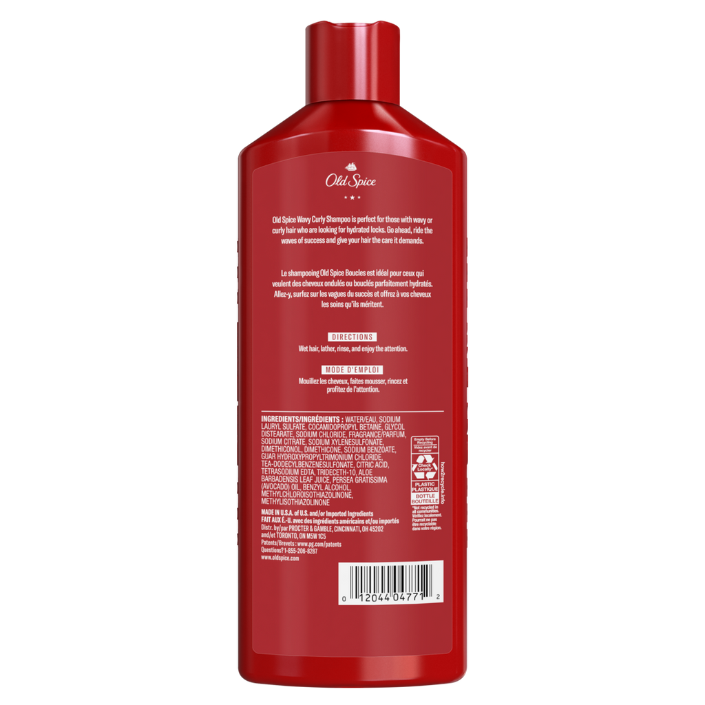 Old Spice Wavy Curly Shampoo For Men Healthier Fuller More Moisturized Looking Hair Tangle-Free Formula - 13.5oz/6pk