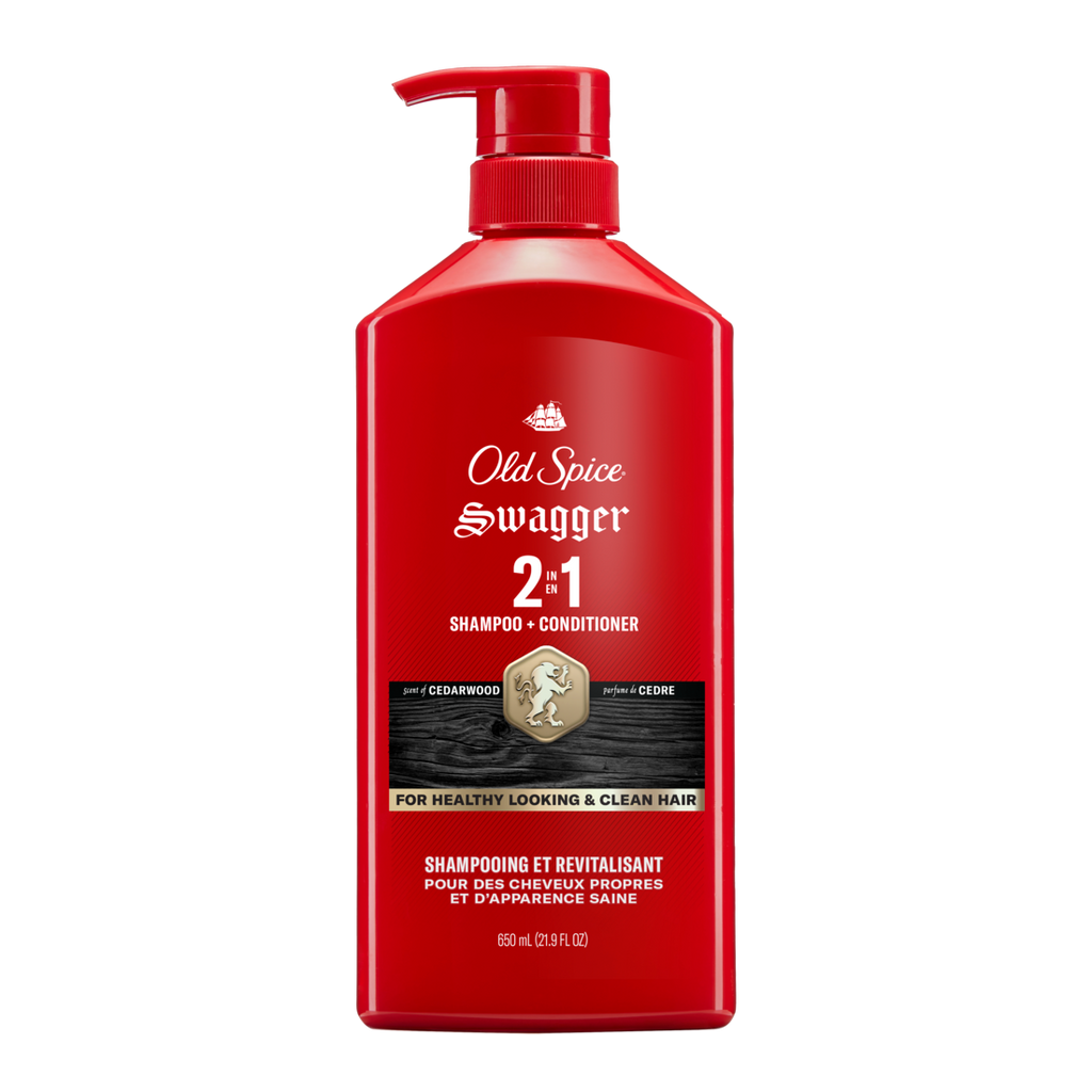 Old Spice Swagger 2-in1- Shampoo & Conditioner For Men Healthier Fuller More Moisturized Looking Hair - 21.9oz/4pk