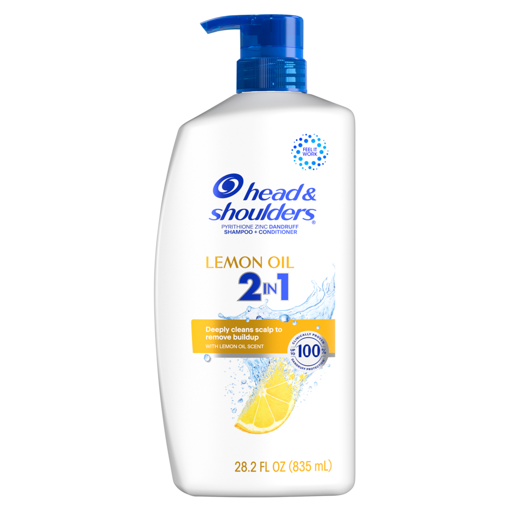 Head And Shoulders 2-in-1 Dandruff Shampoo And Conditioner Anti-Dandruff Treatment Lemon Essential Oil For Daily Use Paraben Free - 28.2oz/4pk