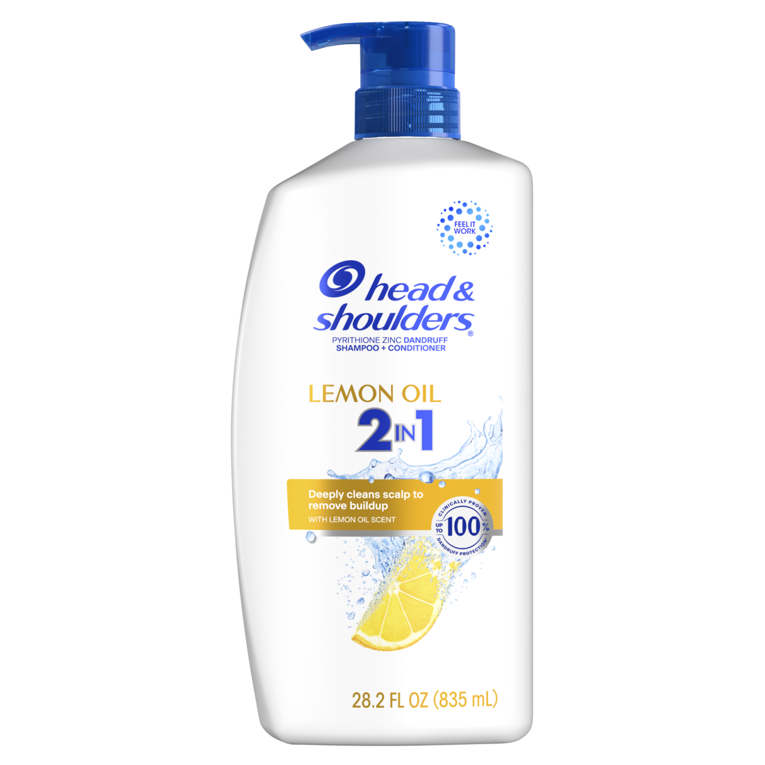 Head And Shoulders 2-in-1 Dandruff Shampoo And Conditioner Anti-Dandruff Treatment Lemon Essential Oil For Daily Use Paraben Free - 28.2oz/4pk