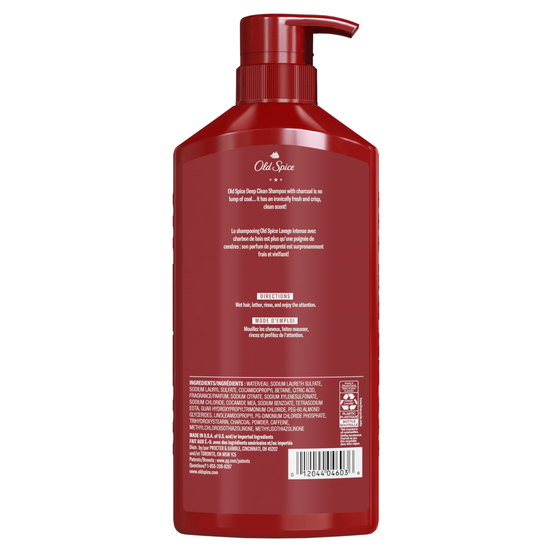 Old Spice Deep Clean Shampoo For Men With Charcoal Healthier Fuller More Moisturized Looking Hair Removes Built Up Dirt And Oil - 21.9oz/4pk