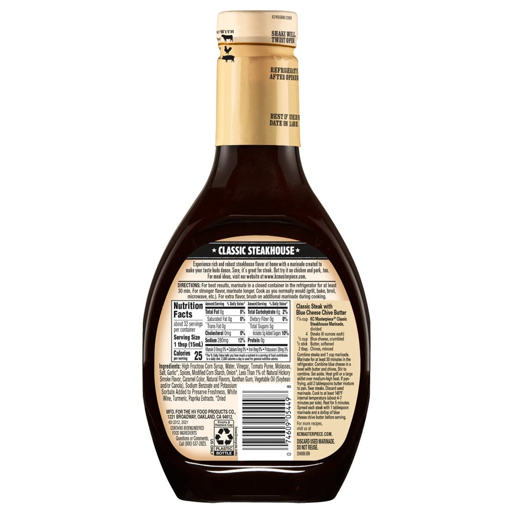 KC Masterpiece Marinade Classic Steakhouse - 16oz/6pk