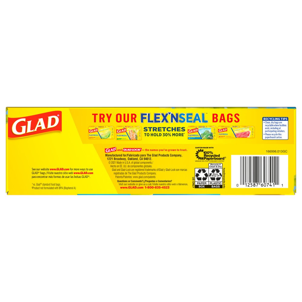 Glad Food Storage Zipper Snack - 50ct/12pk