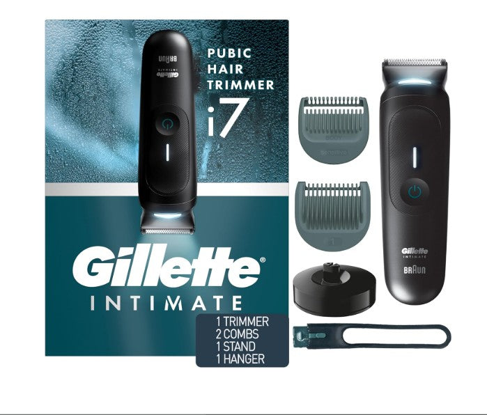 Gillette i7 Intimate Men's Premium Pubic Hair Trimmer Waterproof LED - 1set/5pk