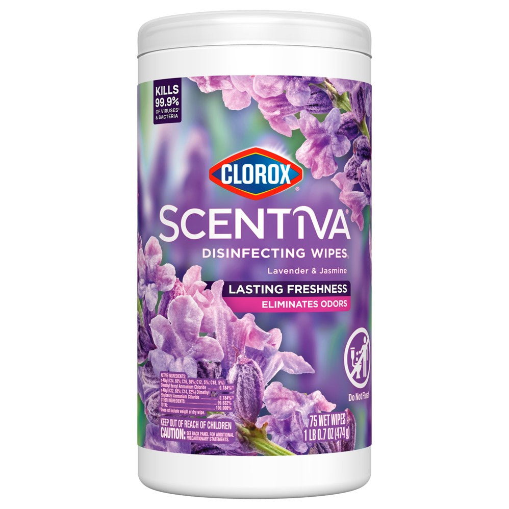 Clorox Scentiva Disinfecting Wipes Lavender & Jasmine - 75ct/6pk