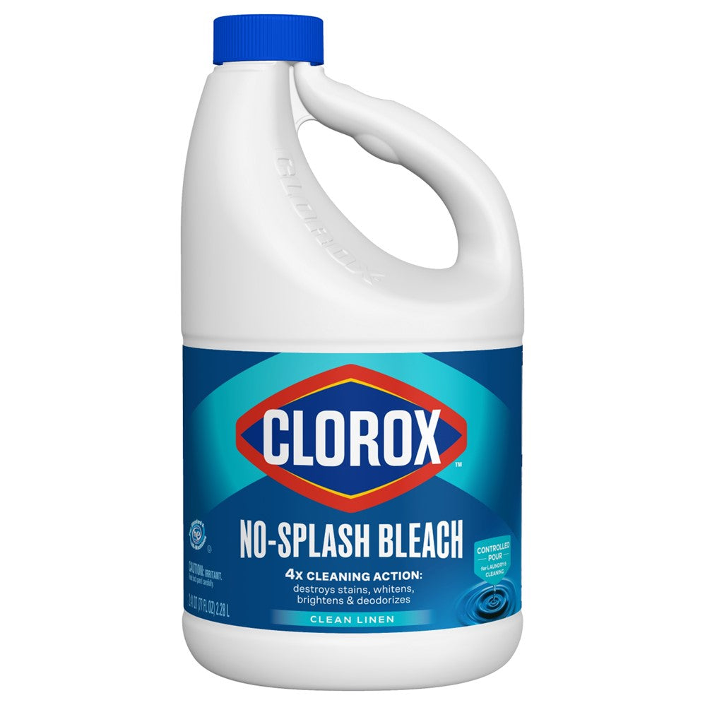 Clorox Bleach Liquid Splash-Less Clean Linen Concentrated - 77oz/6pk