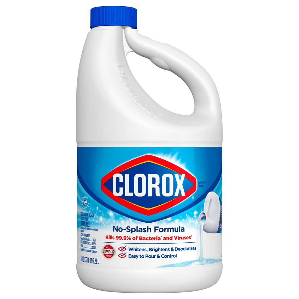 Clorox Bleach Liquid Splash-Less Regular Concentrated - 77oz/6pk