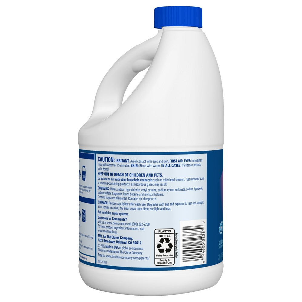 Clorox Bleach Liquid Splash-Less Fresh Meadow Concentrated - 77oz/6pk