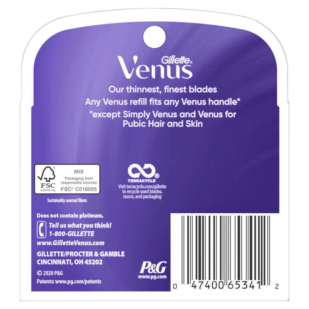 Gillette Venus Deluxe Smooth Swirl & Platinum Womens Razor Blade Refills - 4ct/48pk