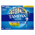 Tampax Pearl Tampons Multipack With Leakguard Braid Light/Regular/Super Absorbency Unscented - 64ct/4pk