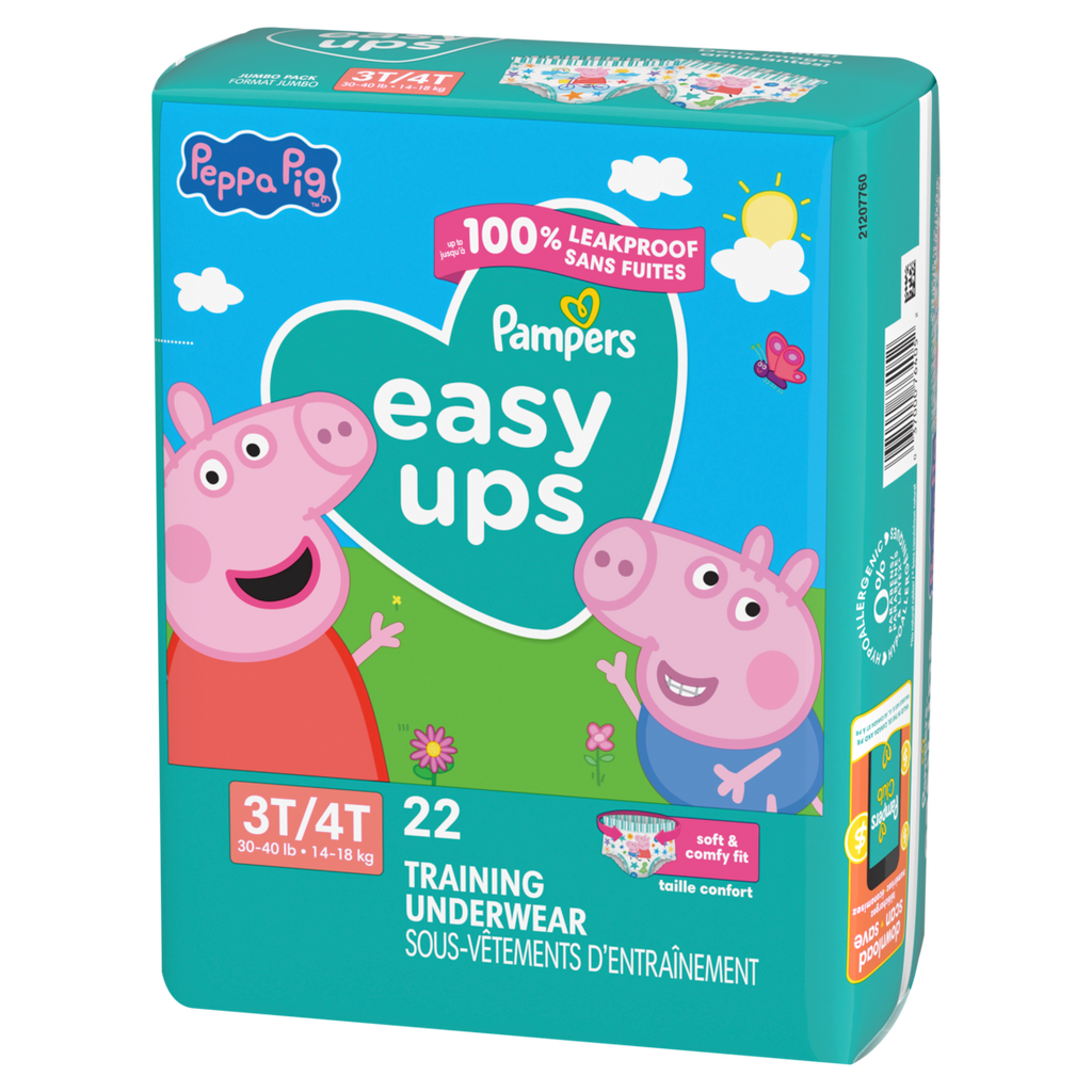 Pampers Easy Ups Training Underwear Peppa Pig Size 5 3T-4T - 22ct/3pk