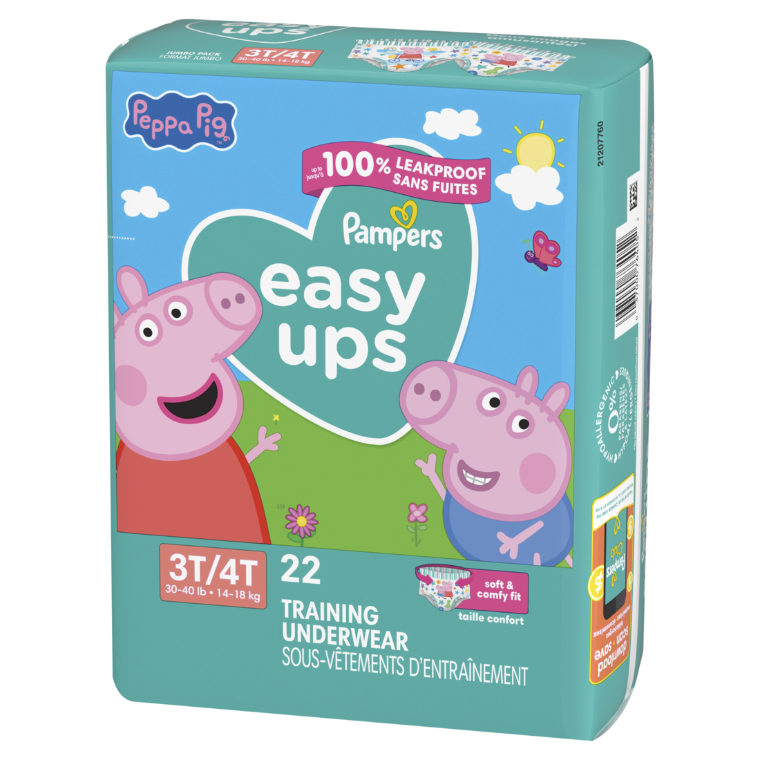 Pampers Easy Ups Training Underwear Peppa Pig Size 5 3T-4T - 22ct/3pk