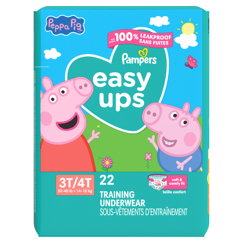 Pampers Easy Ups Training Underwear Peppa Pig Size 5 3T-4T - 22ct/3pk