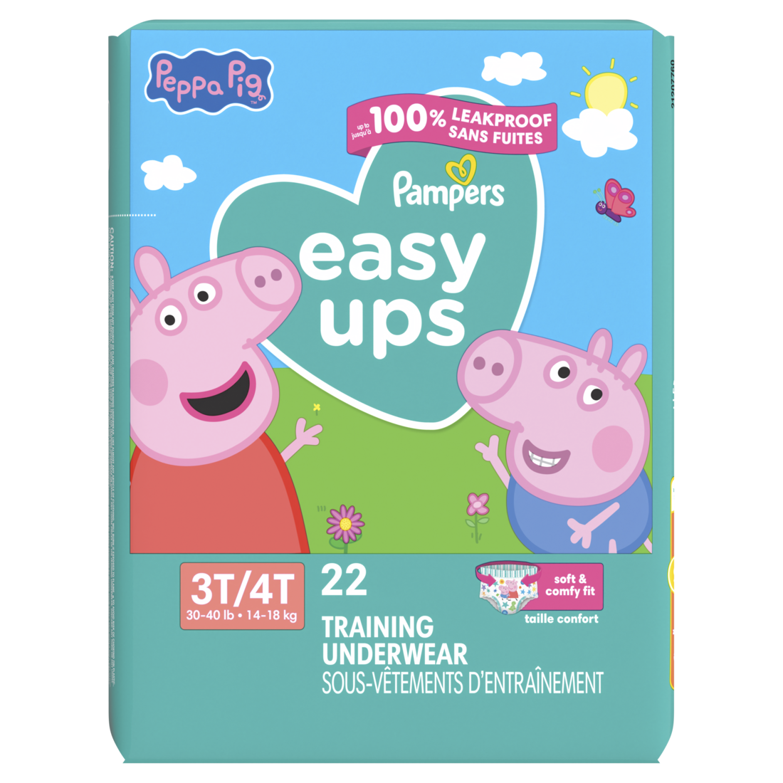 Pampers Easy Ups Training Underwear Peppa Pig Size 5 3T-4T - 22ct/3pk