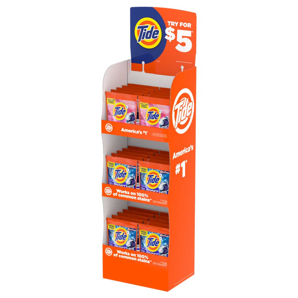 Tide Power Pods Laundry Detergent Display (16x9ct Oxi Boost; 8x9ct April Fresh) - 9ct/24pk