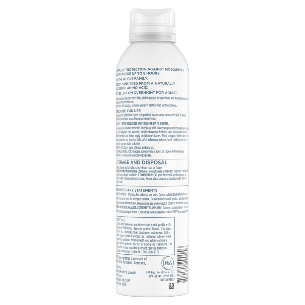 Zevo On Body Mosquito Repellent + Tick Repellent - Bug Spray - Aerosol Spray - 6oz/6pk