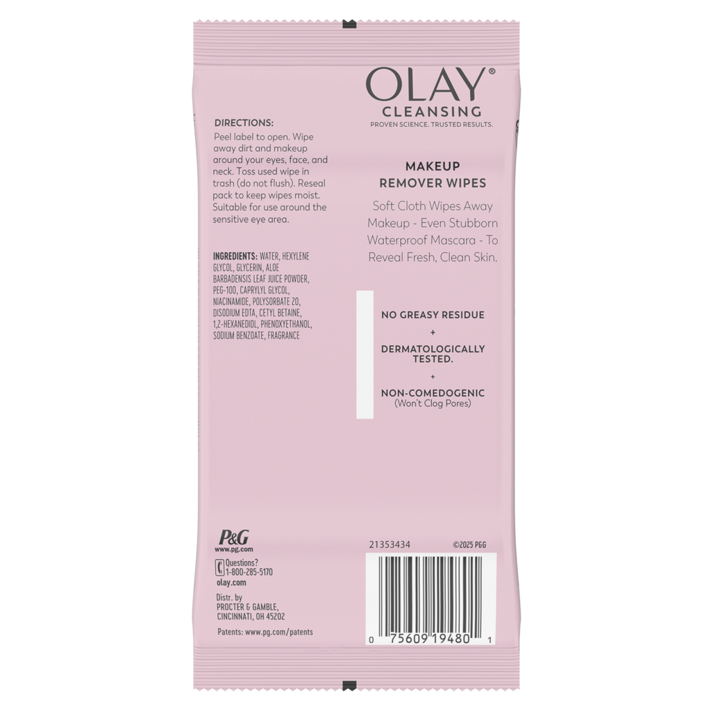 Olay Cleanse Makeup Remover Wipes Rose Water - 25ct/12pk