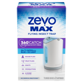 Zevo MAX Flying Insect Indoor Fly Trap: Easy Mess-Free Solution - Light Trap Catches & Kills House Flies Fruit Flies Gnats & More (1 Plug in Device & 2 Cartridges) - 1set/4pk