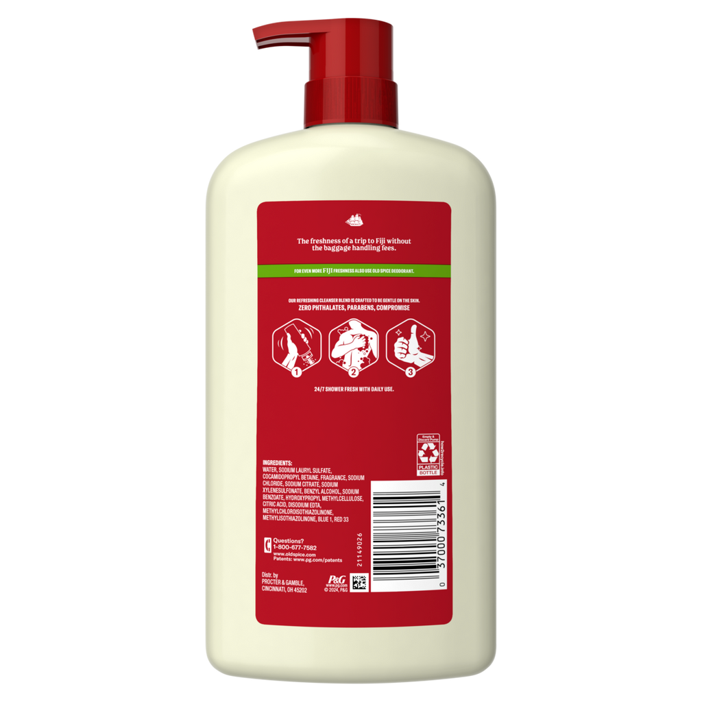 Old Spice Men's Body Wash Fiji with Palm Tree 24/7 Shower Fresh - 30oz/4pk