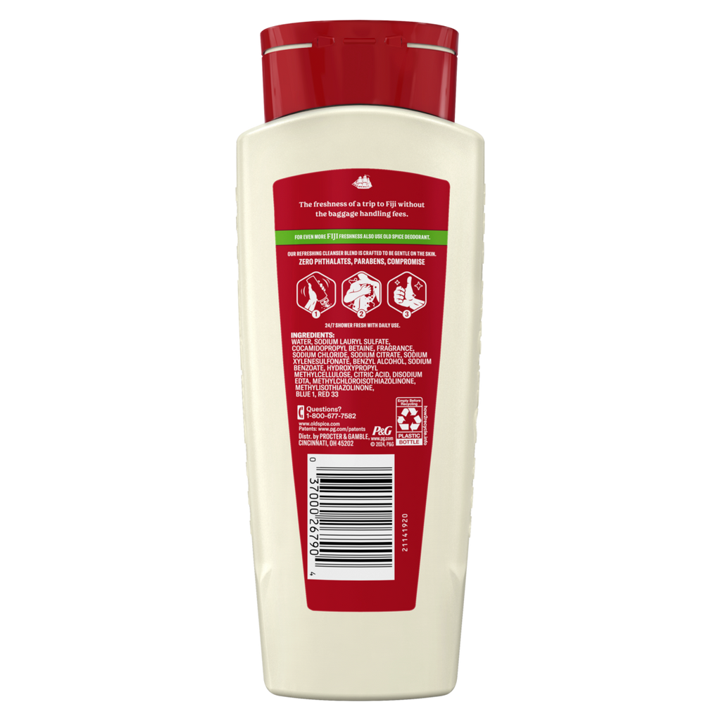 Old Spice Men's Body Wash Fiji with Palm Tree 24/7 Shower Fresh - 16oz/4pk